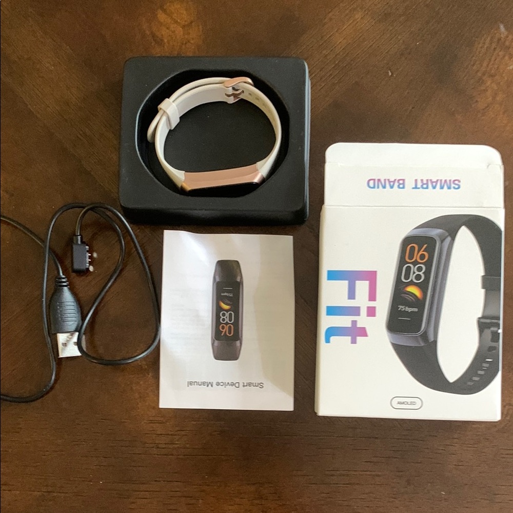 Smart Band Fitness Tracker - Tan and Black